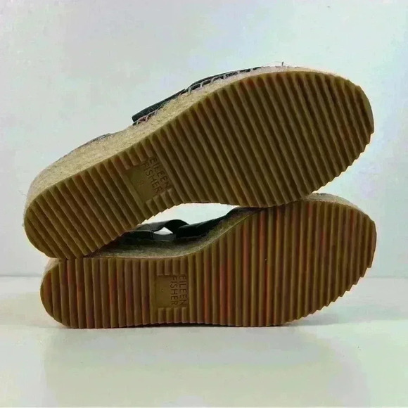 Eileen Fisher Willow Tumbled Leather Wedge Espadrille - Picture 12 of 16